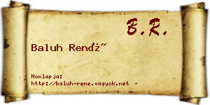 Baluh René névjegykártya